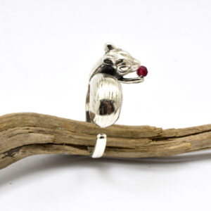 Sterling silver squirrel wrap ring