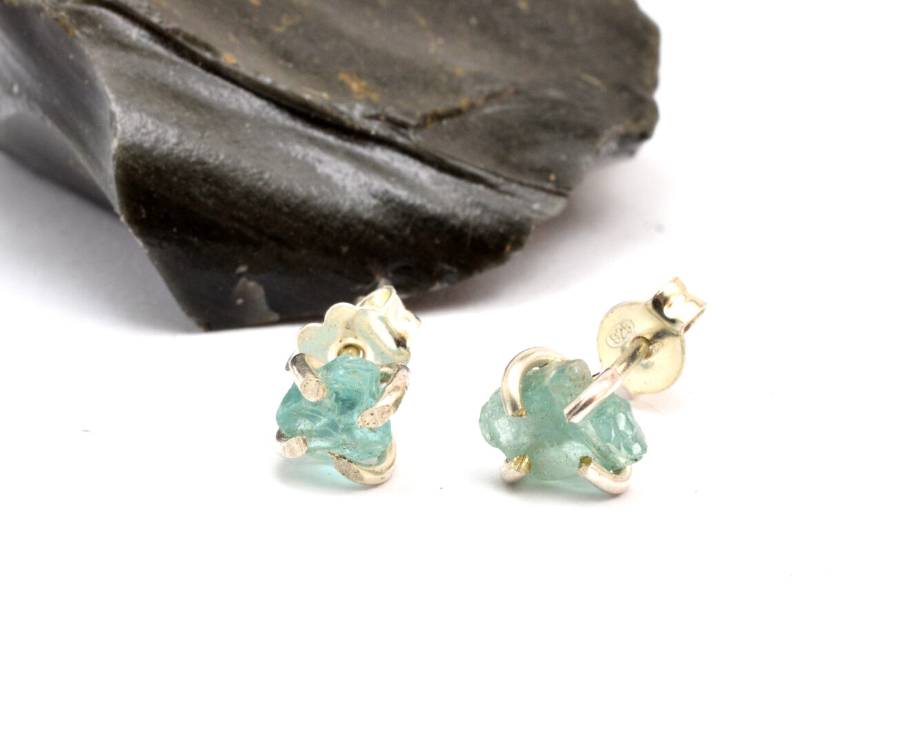 raw apatite earrings