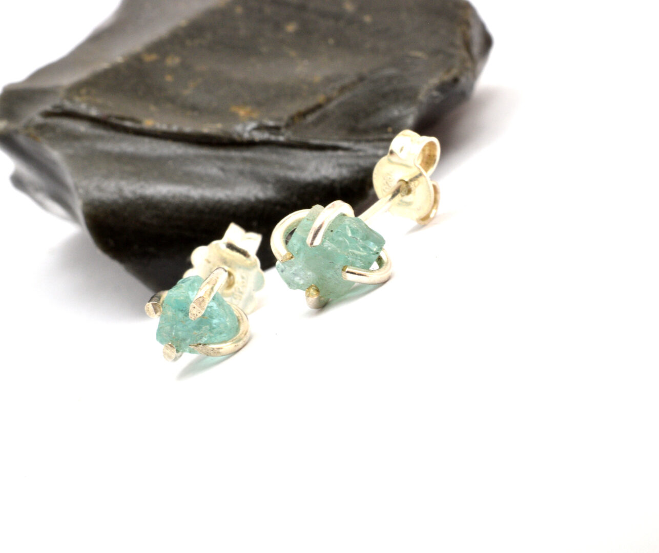 raw apatite earrings