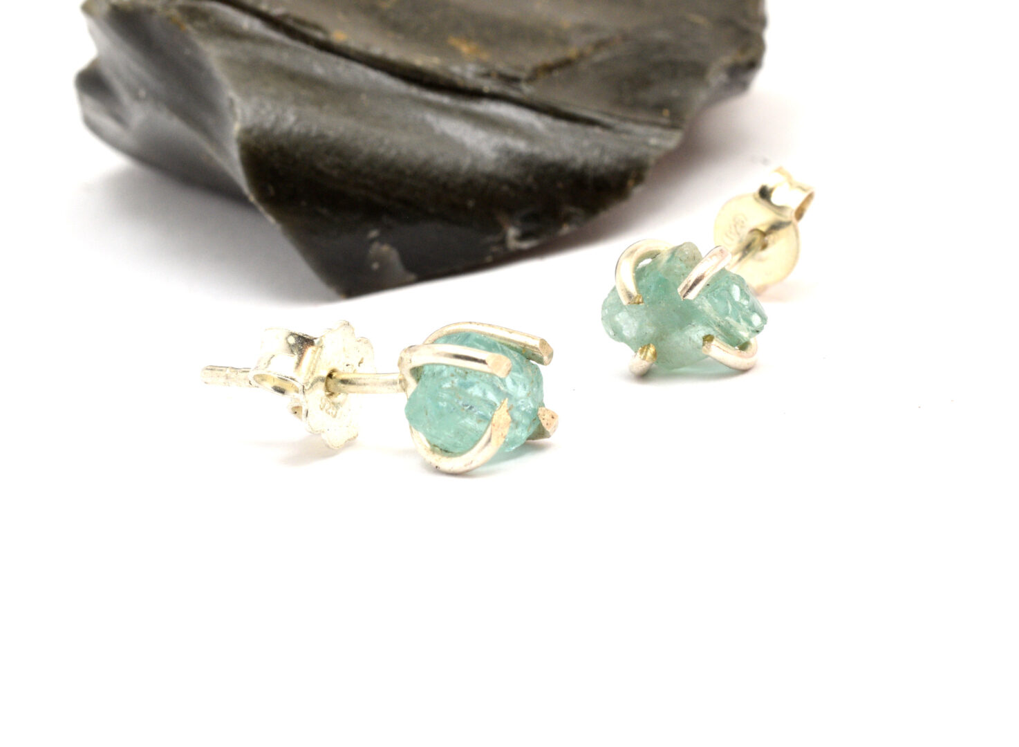 raw apatite earrings