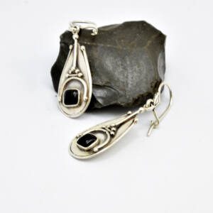 sterling silver black onyx earrings