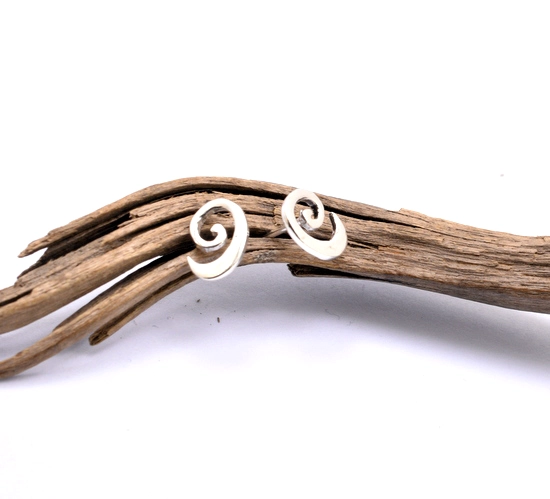 Spiral studs sterling silver earrings - casual helix jewelry for everyday