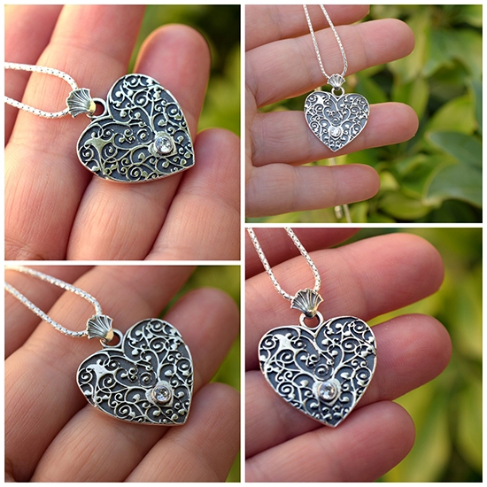 Ασημένιο μενεξάνες 30mm σε χέρι με αλυσίδα 40cm